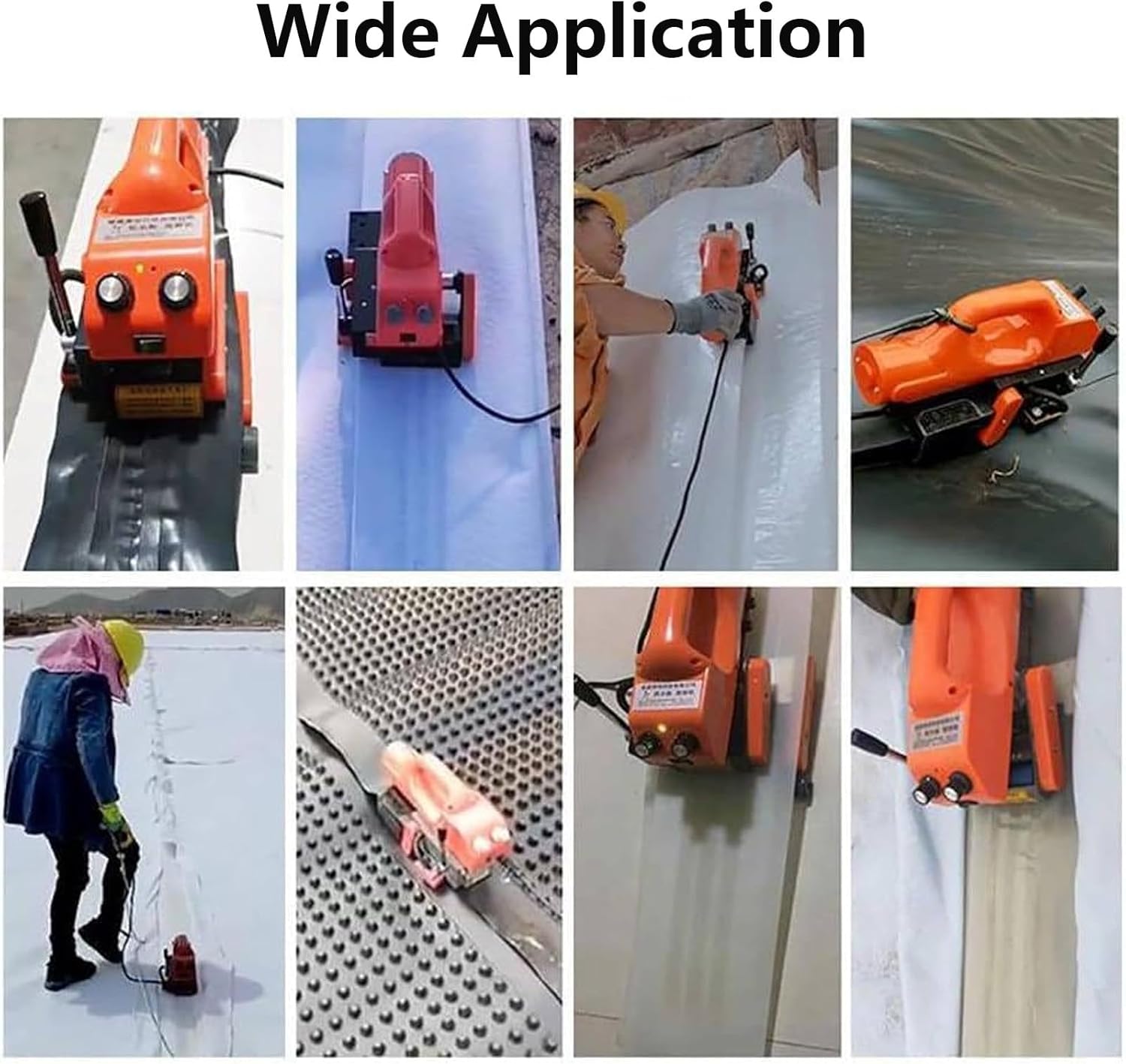 Geomembrane Welding Machine, Hot Wedge Welding Machine HDPE Sheet Plastic Liner Welder PVC Film Sealing Machine Plastic Layer Sealing Tool for Sealing Welding PVC EVA PE HDPE
