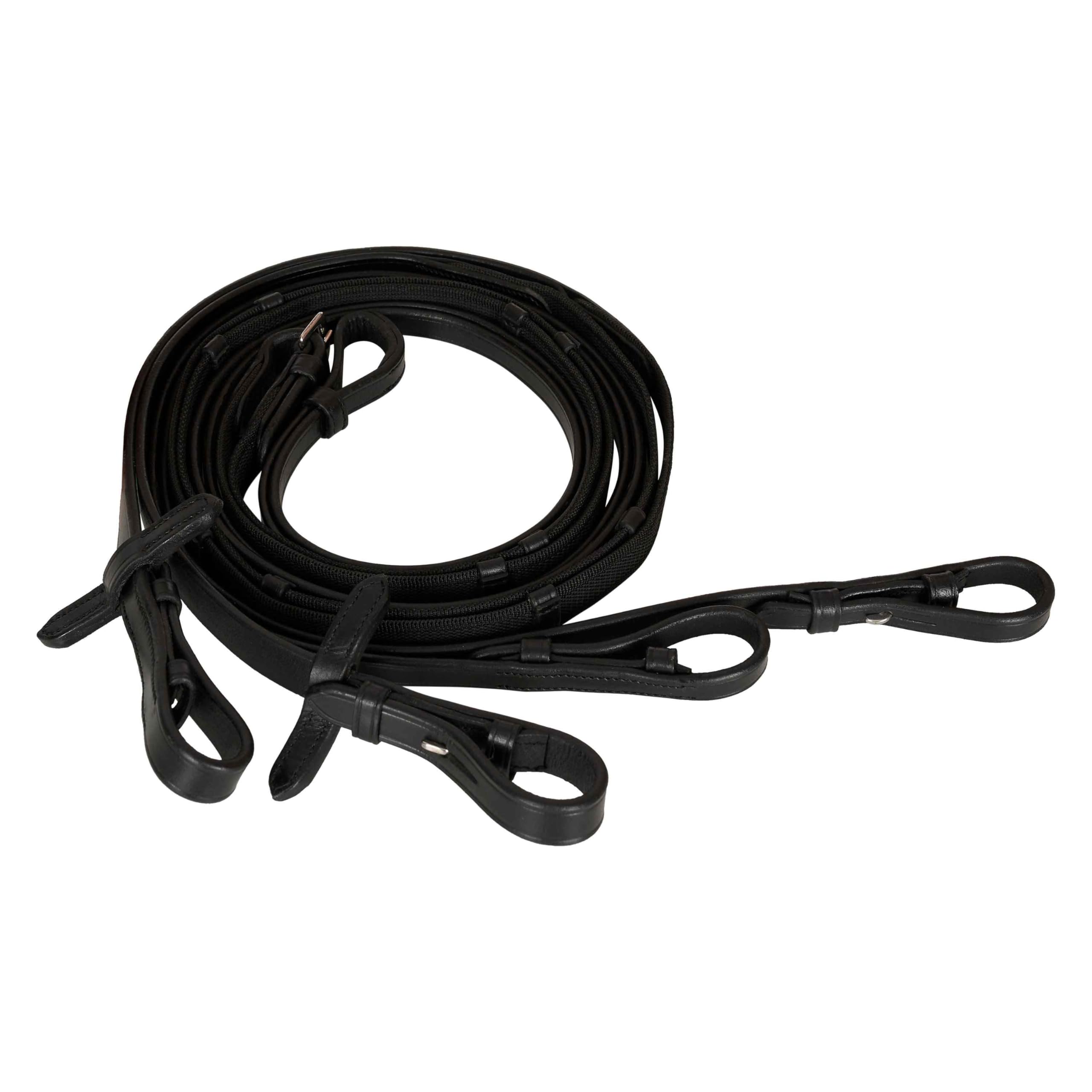 Imperial Riding Kandarenzügel Anti-Slip-Grip Lederzügel Schwarz