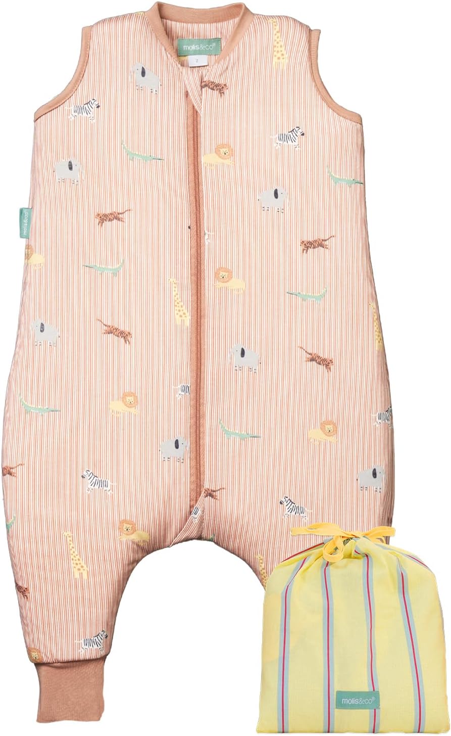 molis&co - Pijama Manta con Pies 1.0 TOG - 80 cm (2 años) - Ideal para Primavera y Otoño - 100% Algodón (Oeko-Tex 100) - Jungle