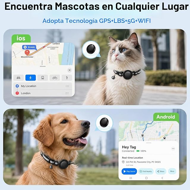 Foto 3 de 7 de Collar GPS Gatos 2 en 1,Localizador GPS Perros iOS/Android