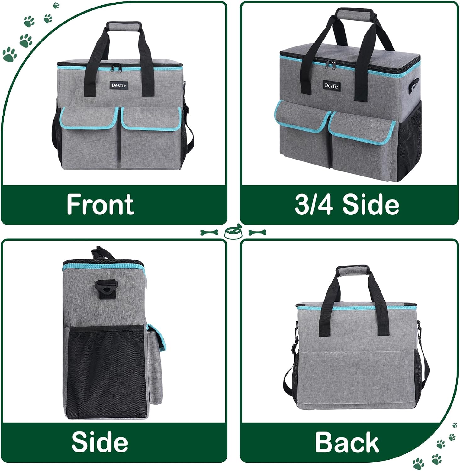 Dog Travel Bag - Dog Travel Kit for a Weekend Away Set Includes Pet Travel Bag Organizer for Accessories, 2 Collapsible Bowls, 2 Travel Food Container image 3