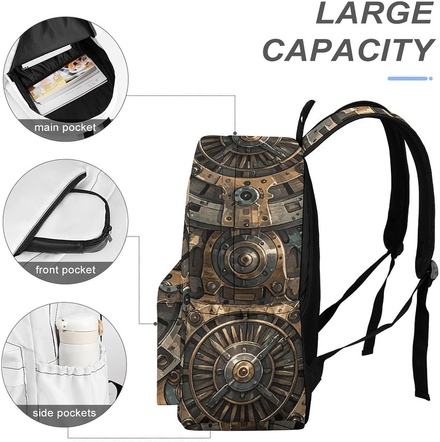 16 Inch Large Laptop Backpack Lightweight Casual Day Pack for Women Men image 3
