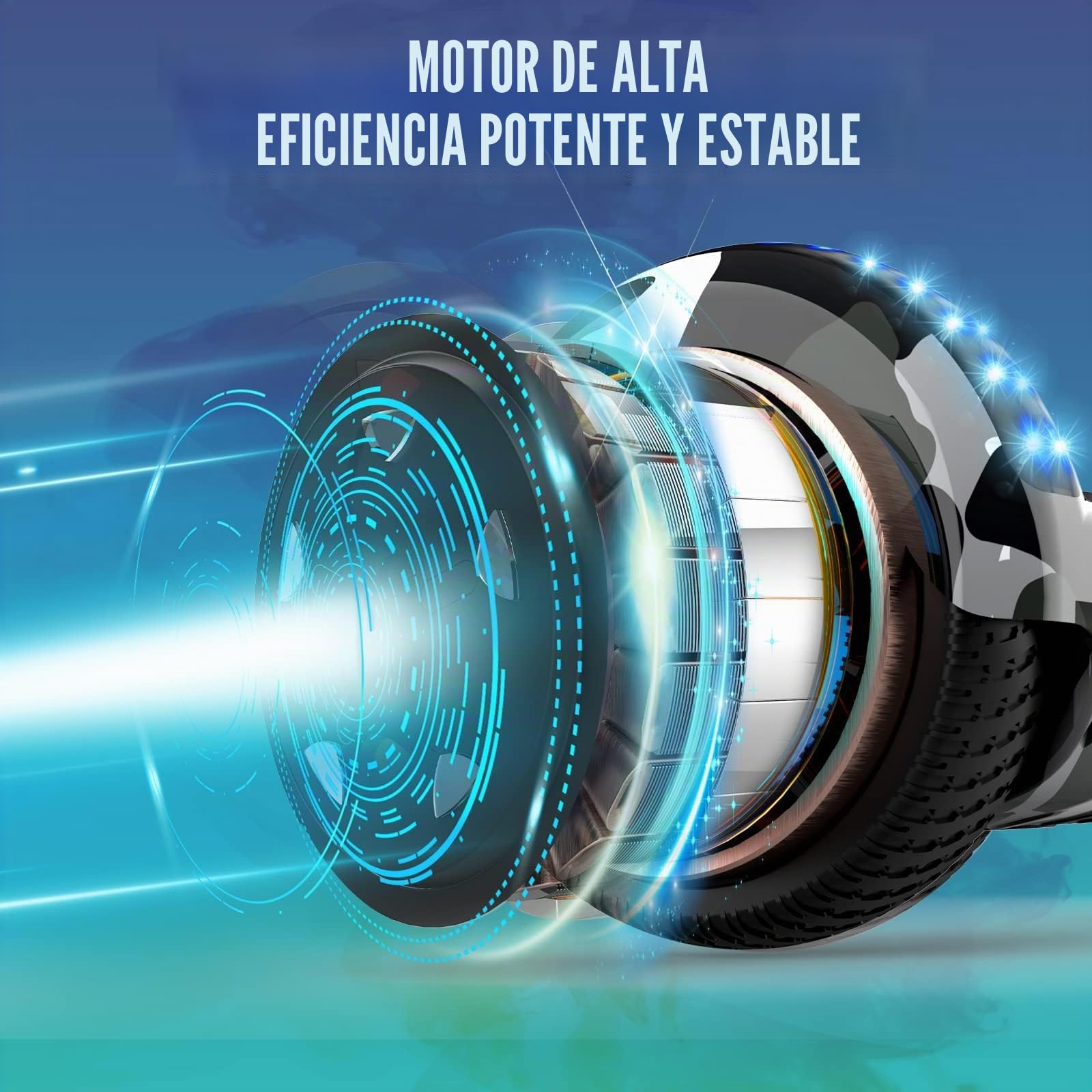 GeekMe Hoverboards de 6.5" Dual Motors 2 Ruedas de Equilibrio automático hoverboards con Luces LED Bluetooth Modelo