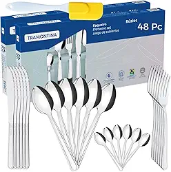 Faqueiro Búzios 100% Inox 48 Peças Jogo de Talheres Detalhados #dsb