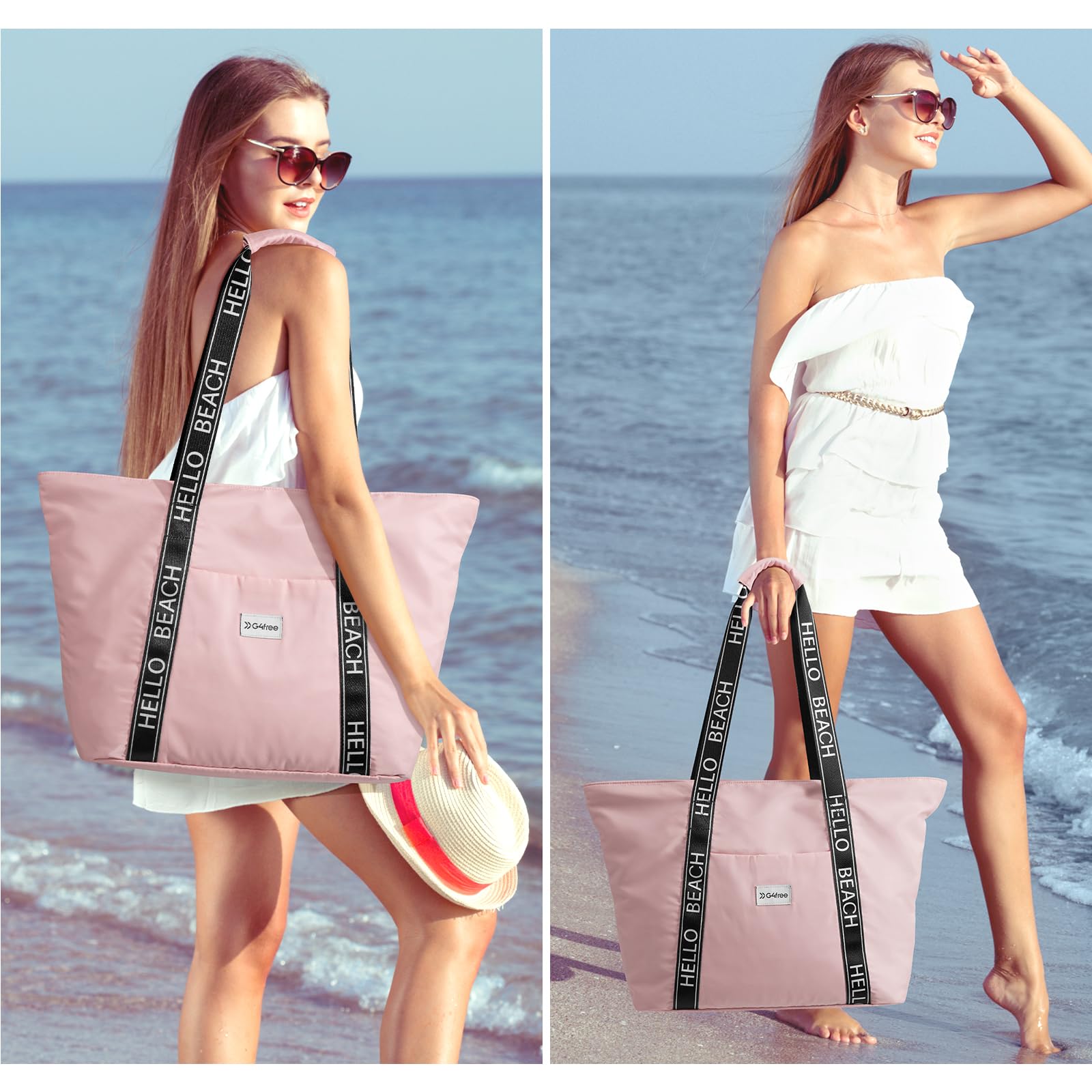 G4Free Bolsa de playa impermeable a prueba de arena bolsa de hombro bolsa de playa grande bolsa de deporte bolsa de compras para mujer