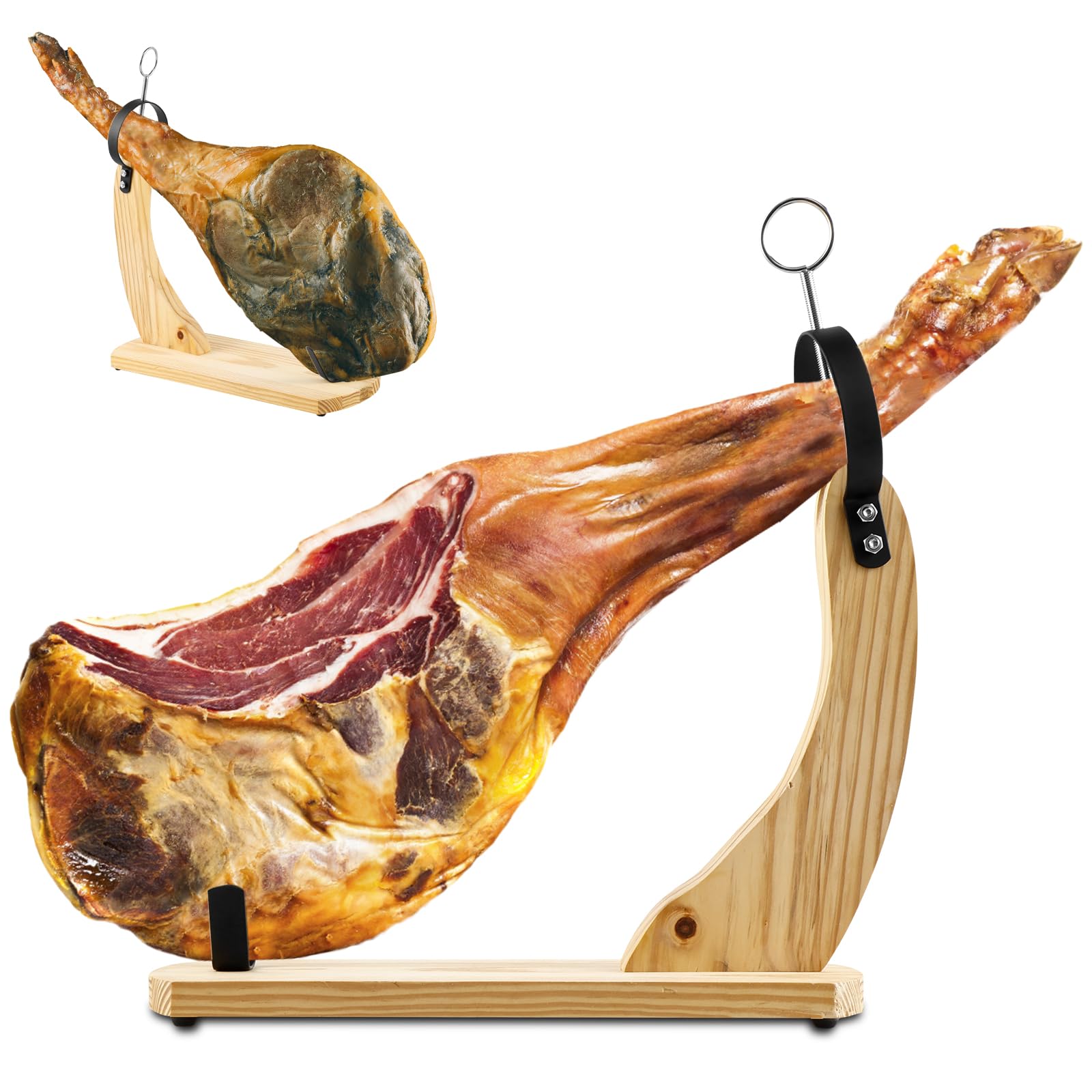 Ham Stand Wooden Ham Holder with Non-Slip Pads Professional Prosciutto Carving Stand Stable Sturdy Ham Rack for Carving Spanish Hams and Italian Prosciutto 38x17x43 cm ?