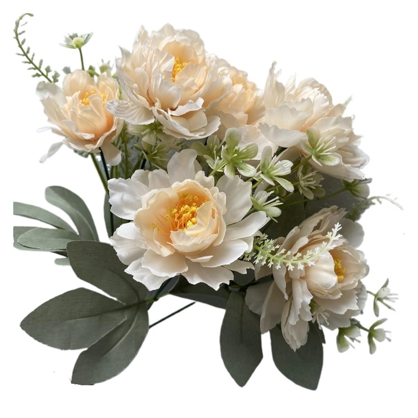 HamPaesk 1pc 35cm Artificial Flowers Silk Bouquet DIY Wedding Home Garden Decoration Fake Flower Arrangement Spring Decor(Champagne)