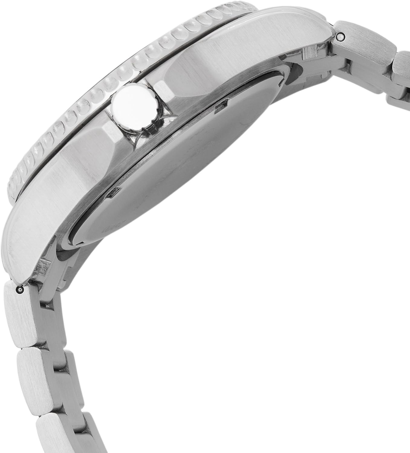 Lado view of the Burgmeister BM531-111 watch showing the crown