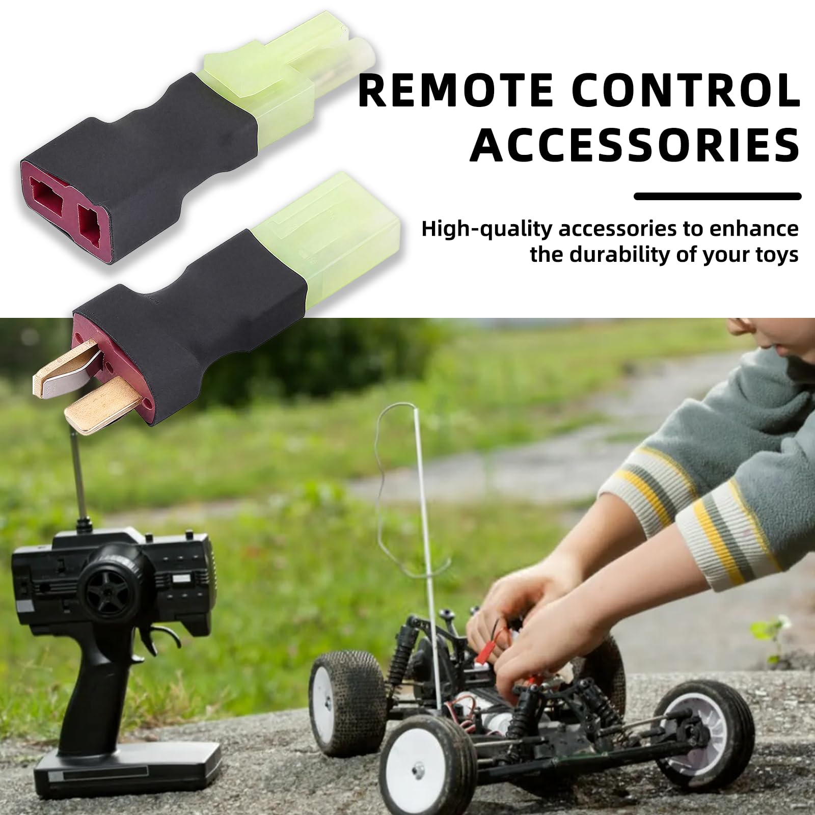 Modurio 4 Pcs Deans T Plug Mini Tamiya Male Plug to Female Connector Adapters, Plug & Play Female Male Adapter Wireless Connector - Image 4
