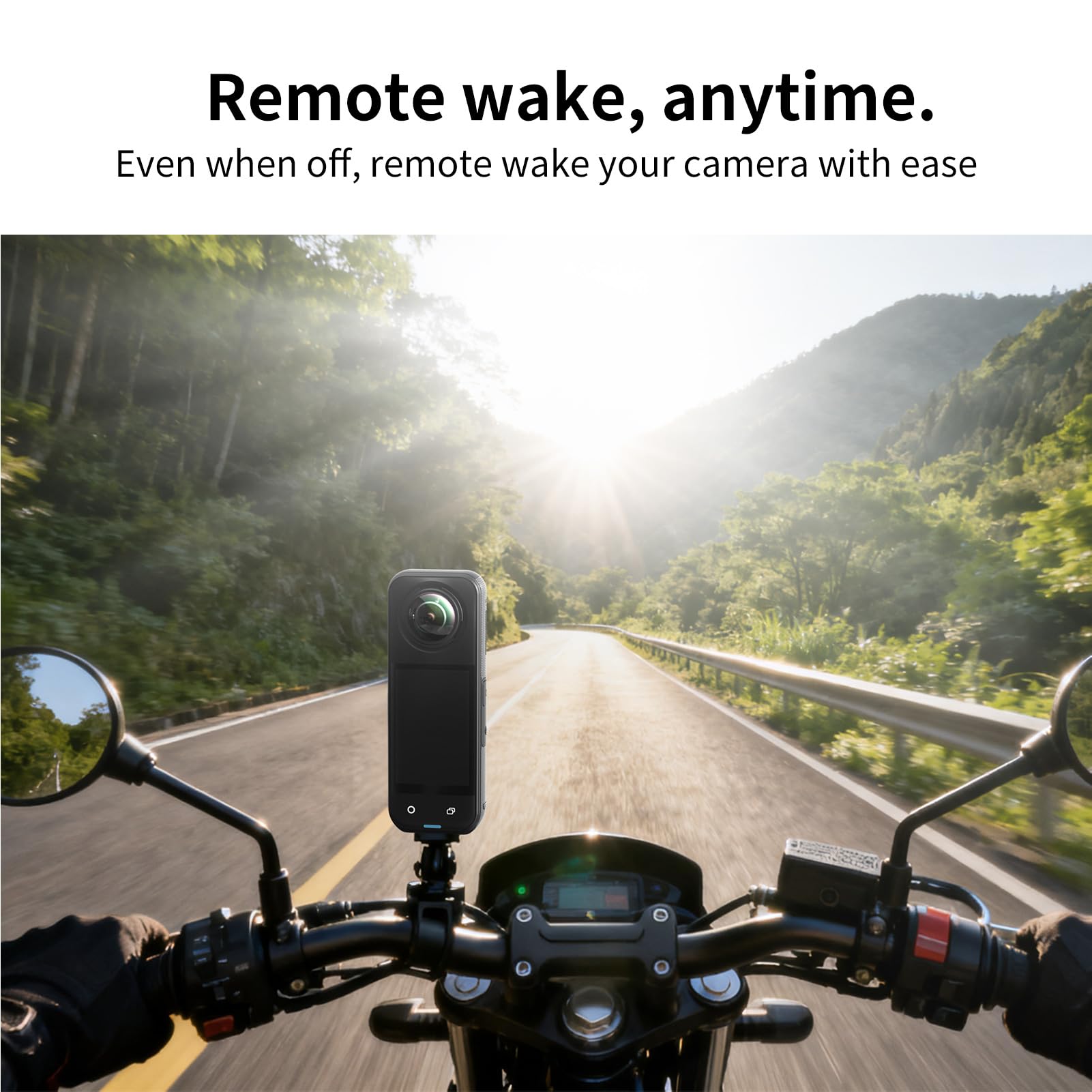 Telecomando per fotocamere a portata di 10 m, 4 funzioni, lunga durata della batteria compatibile con action cameras Insta 360 X5/4/3/2, Ace/AcePro/AcePro2 e GO3S