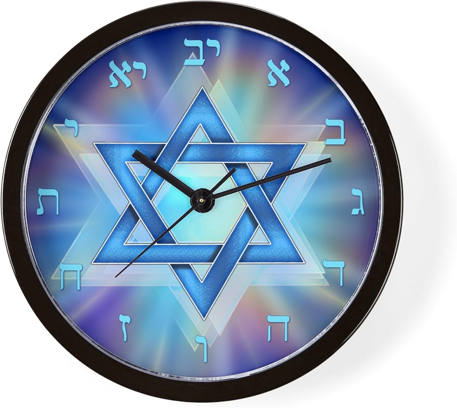CafePress Radiant Magen David 10" Wall Clock for Livingroom, Kitchen, or Office