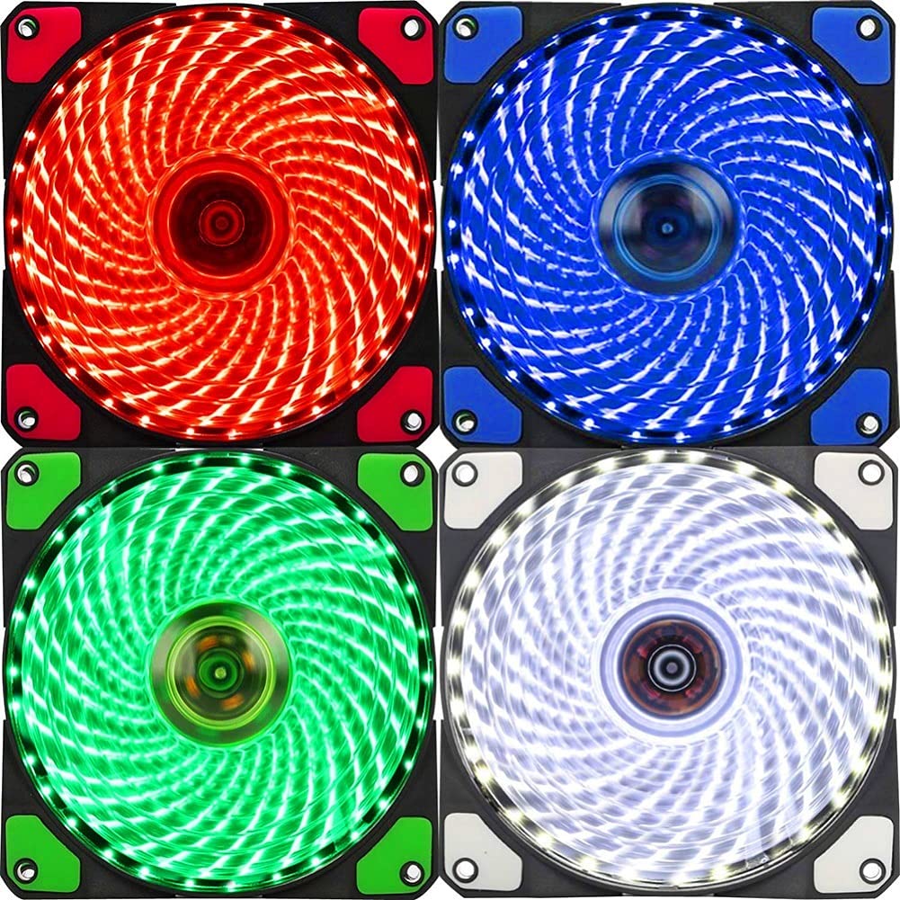 Mute 12cm 33 LEDs RGB Light Cooling Fan Heatsink for Computer PC Case(D)