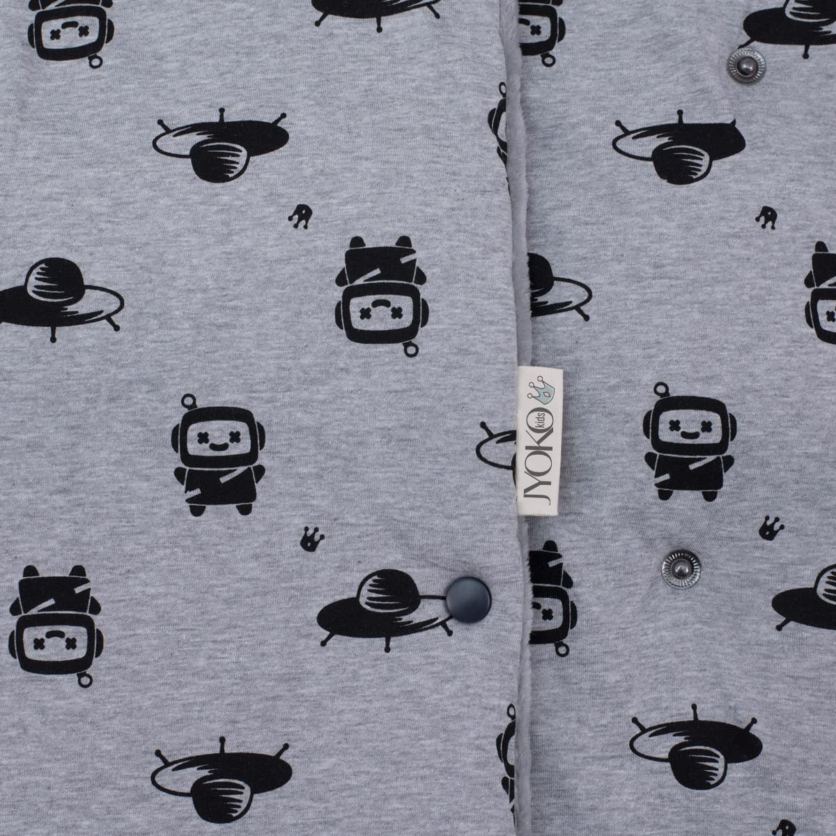 JYOKO Kids Saco Capazo para Bebé de Polar Teddy Extra Suave – Antialérgico, Protección Óptima contra el Viento y Frío – Ideal para Piel Sensible, Recién Nacidos y Bebés (Robot Space, Polar)