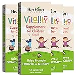 HERBION Naturals Vitality Supplement for Children, Promotes Growth and Appetite, Relieves Fatigue, Improves Mental & Physical Performance, for Kids 1 Year & Above, 5 Fl Oz (Pack of 4)