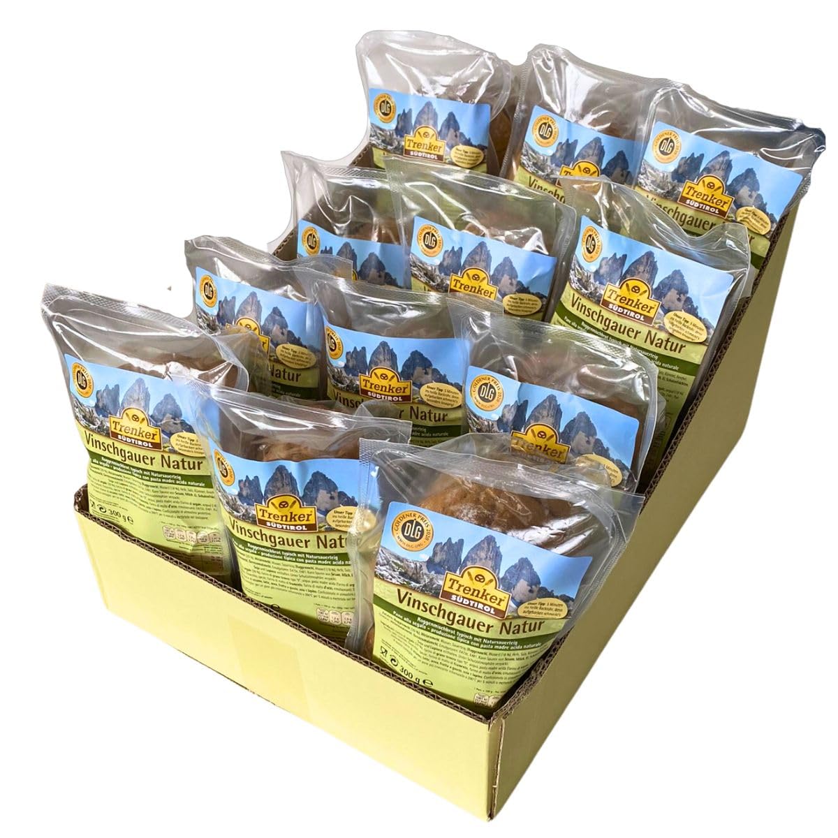 Trenker Vinschgauer Natur, Roggenmisch-Fladenbrötchen zum Fertigbacken, 12 x 300g, Südtirol