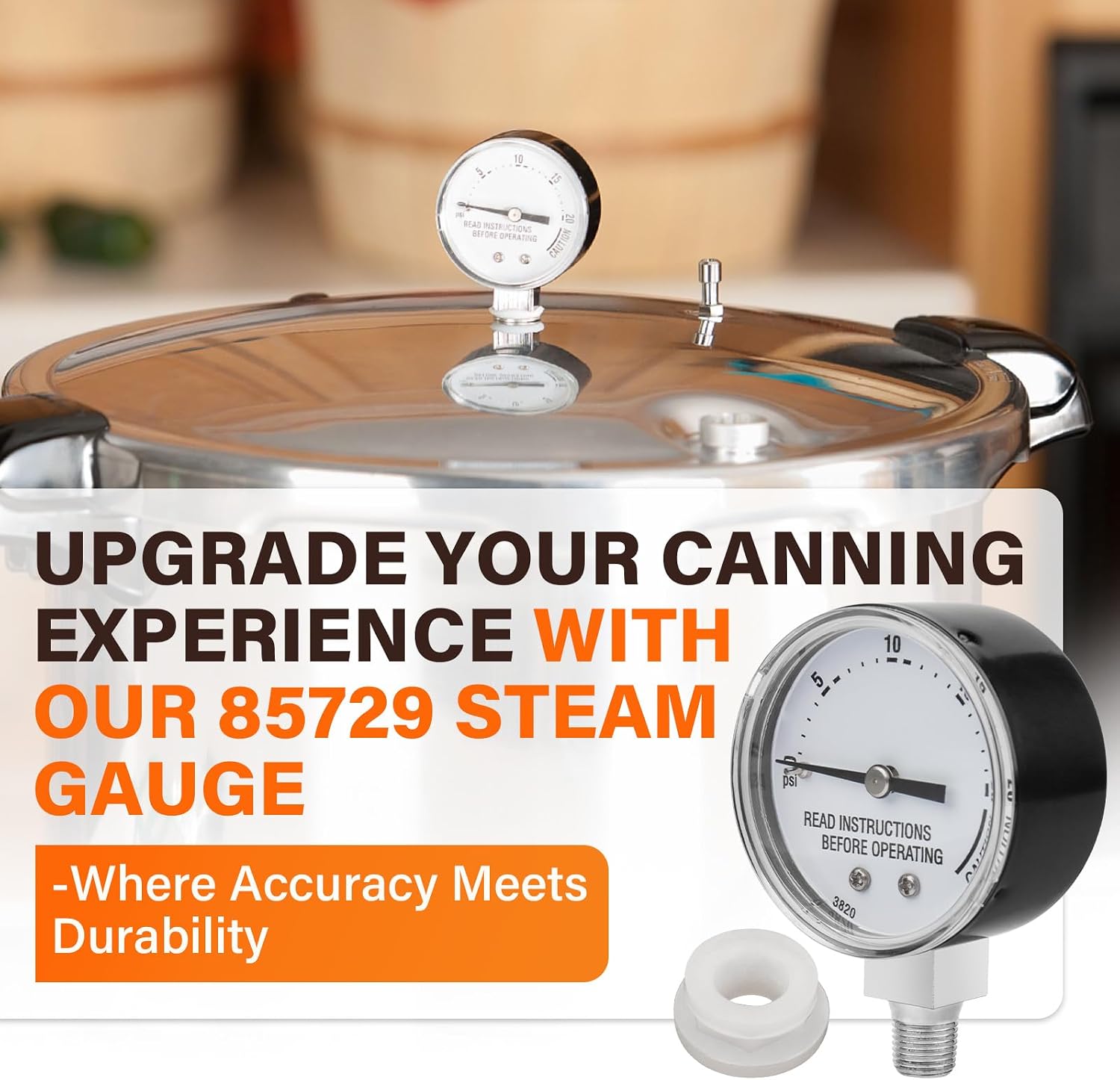 85729 Pressure Canner Steam Gauge Replacement for Presto Pressure Cooker