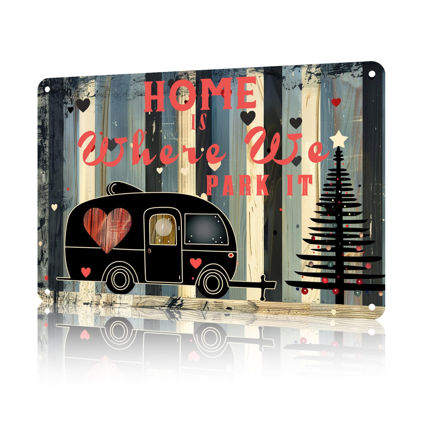 Anceky Funny Camping Decor Home Where We Park It Vintage Metal Signs Tin Sign for Home Outdoor Wall Decor 12×16 Inch