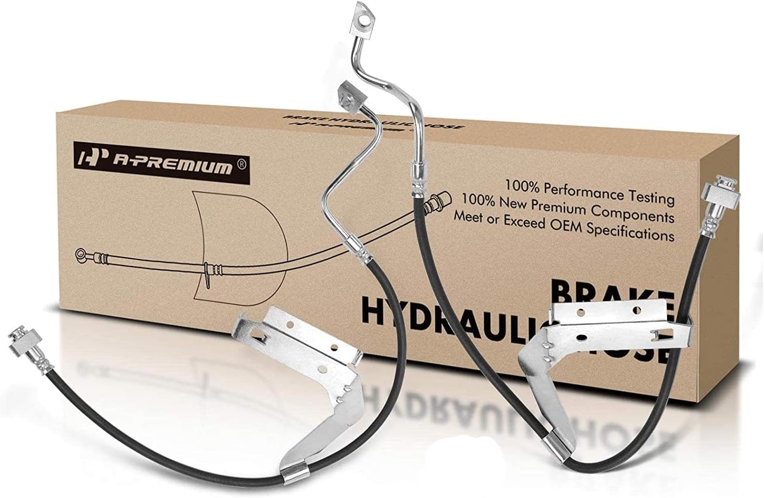 A-Premium Front Driver and Passenger Brake Hydraulic Hoses Compatible with Select Ford Models - F-250 F250/F-350 F350/F-450 F450/F-550 F550 Super Duty, 2011-2012 - Replace# BC3Z2078D(Pack of 2)