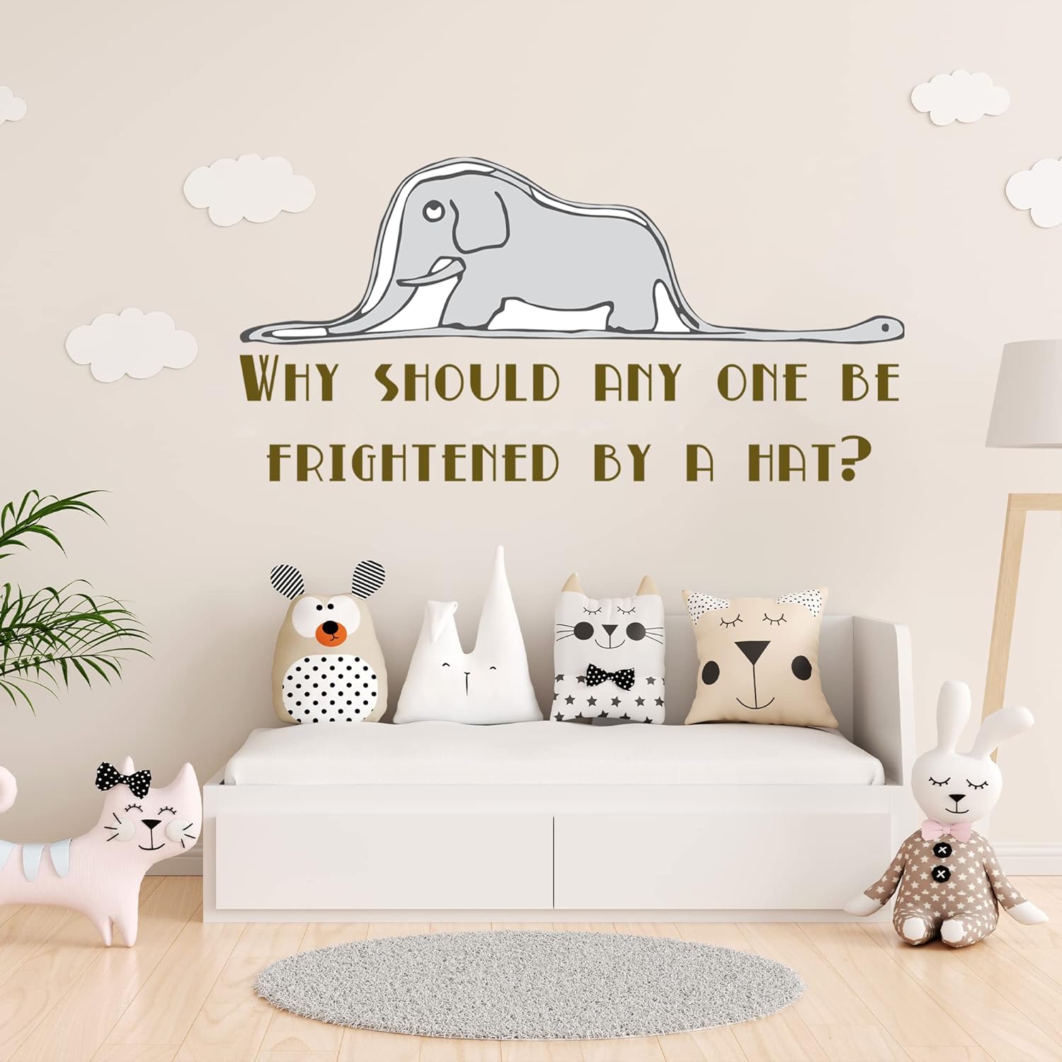 The Little Prince Quote By Elephant Wall Decor | EGD X The Little Prince Series | Wall Decals | Wall Decal for Baby Girl & Boy | The Little Prince Gifts | Multiple Sizes Options (Wide 50"x 24" Height)
