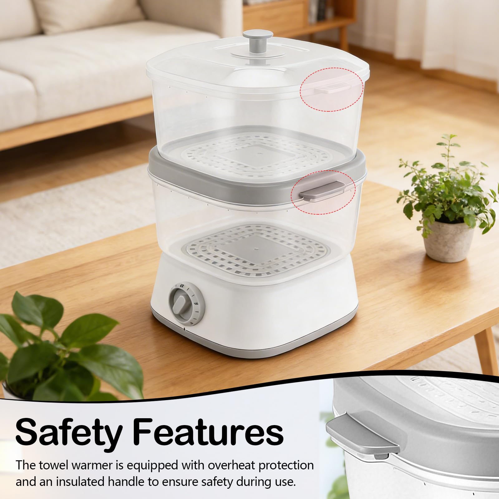 Calentador De Toallas, Vaporizador Toallas Calentamiento Eléctrico De 6L con 2 Niveles De Calor Ahorro De Energía Calienta 18 Toallas Y Apagado Automático para El Hogar Peluquerías Y Spas