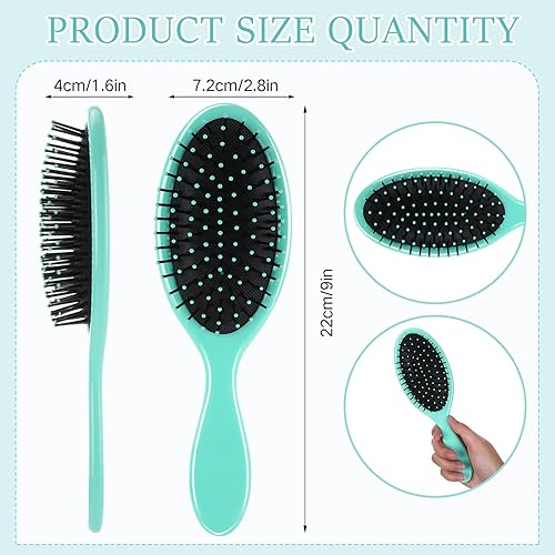 Miniatura 32 de Nuenen 6 cepillos desenredantes para cabello húmedo para mujeres, cepillo de viaje pequeño, cerdas suaves con base de cojín, cepillos desenredantes