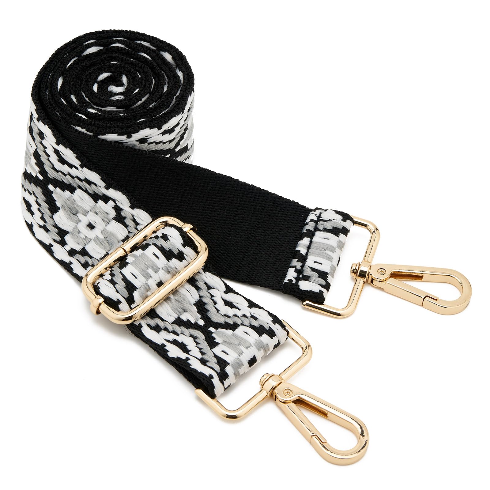ZOOEASS Wide Shoulder Strap Adjustable Replacement Belt Guitar Style Crossbody Bag Handbag Strap Multicolor Canvas Straps(Wide:1.5in)(Color5)