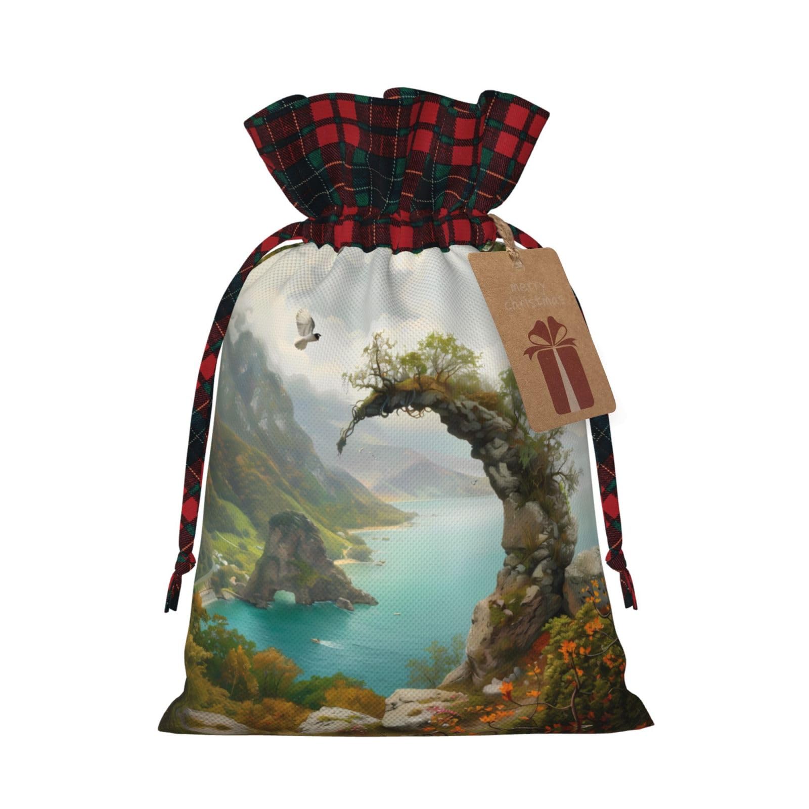 Moon Rock By The Sea Drawstring Gift Bag Suitable For Candy And Small Gift Packaging Birthdays, Anniversaries And Parties