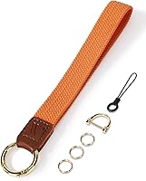 Vista 27 de Llavero de pulsera para mujer, cordón elástico para muñeca, funda de teléfono, cartera, tarjetas de identificación, Pescado - Negro