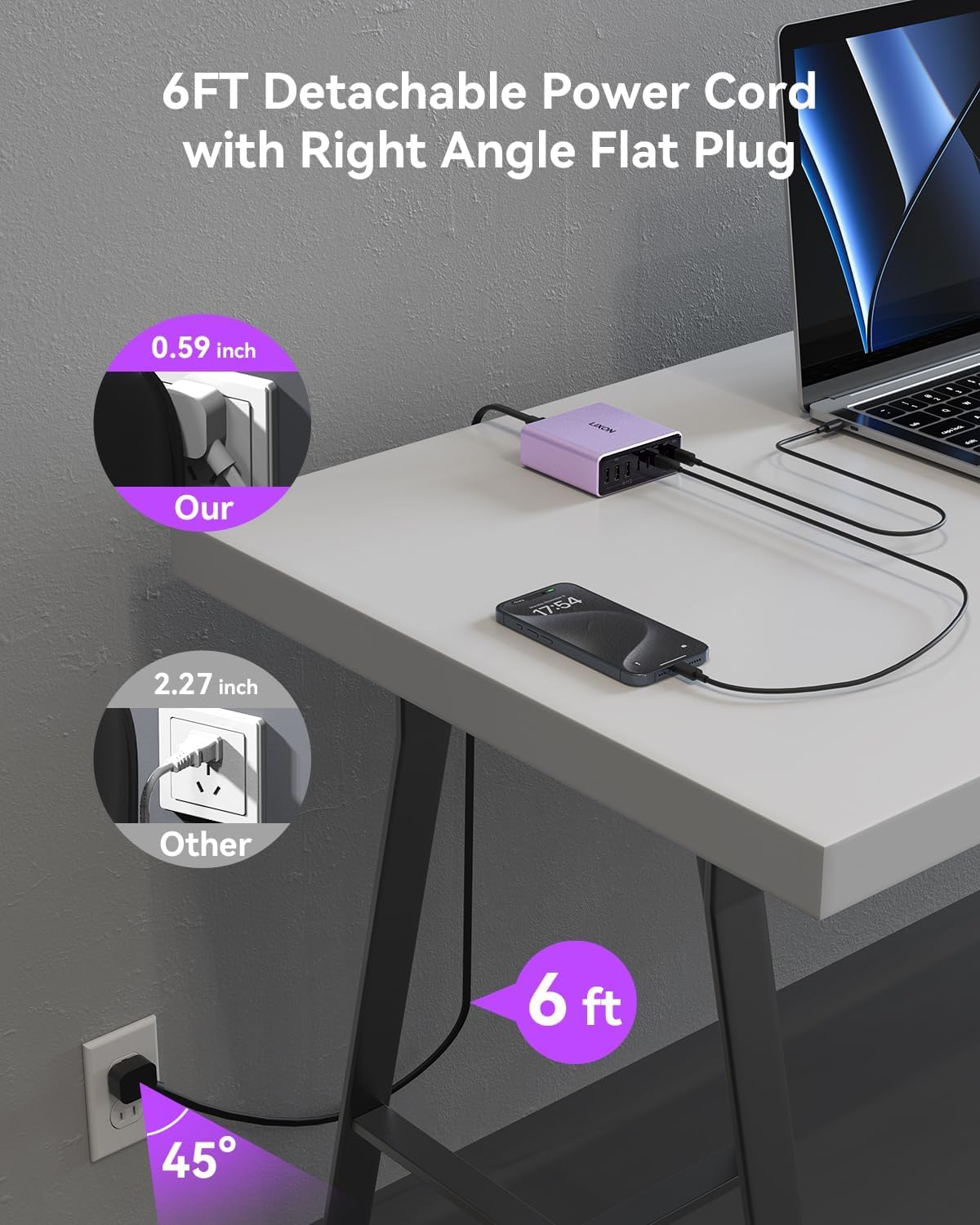Bloque De Cargador Usb C, 100 W, Gan, 6 Puertos, Pd, Usb ... | Meses
