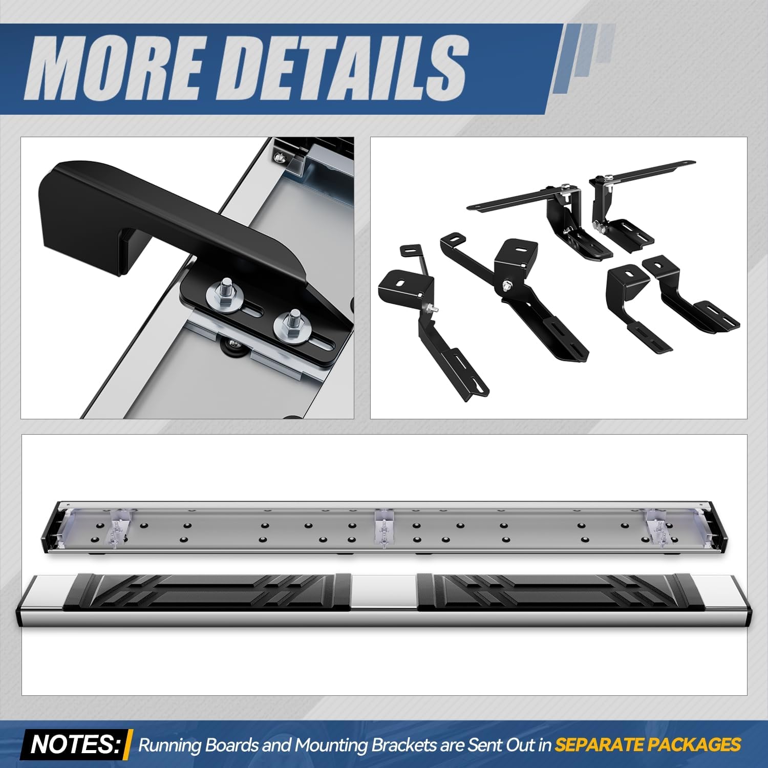 Auto Dynasty Running Boards Compatible with 2006-2018 Toyota RAV4, Stainless Steel Side Step Rail Nerf Bars, 6.5" x 69" Step Bars, Polished Chrome