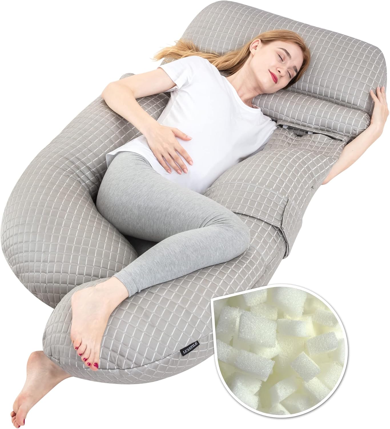 LUXETILE Cooling Pregnancy Body Pillow for Pregnant Women