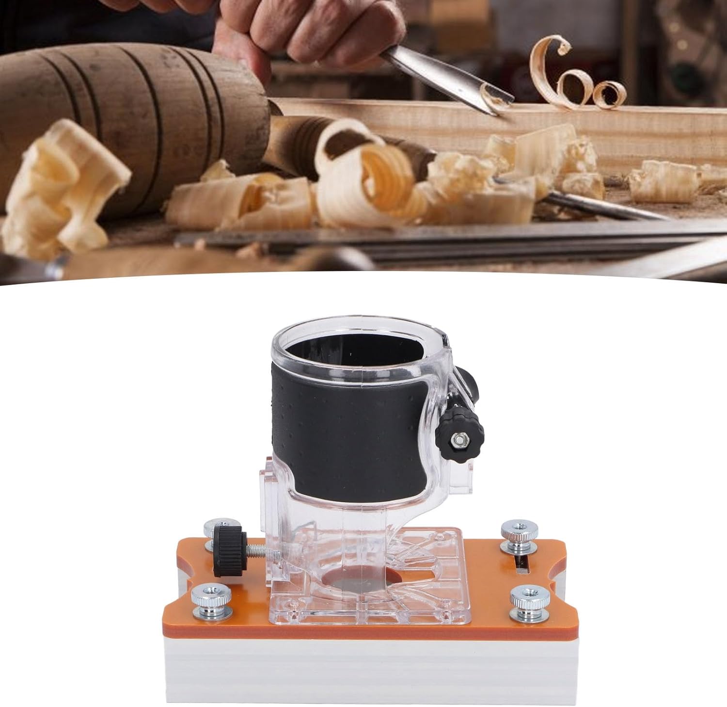 Wood Router Slotting Locator, 2 in 1 Slotted Base and Fastening Bracket Invisible Fastener Slotting Bracket for 65mm Wood Trimmer, Wood Trimmer Router Base for Carbinet Closet