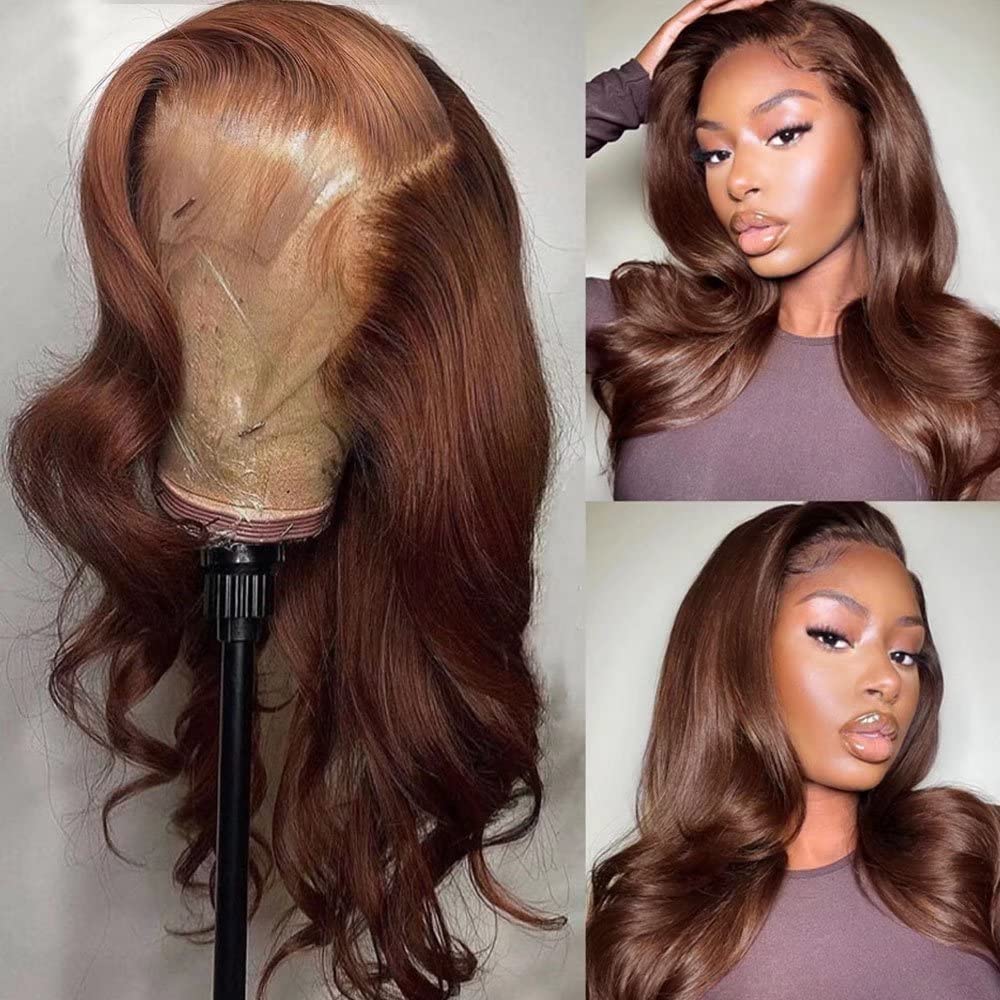 Amazon.com : Imeya 24 Inch Chocolate Brown Body Wave Lace  display picture 1