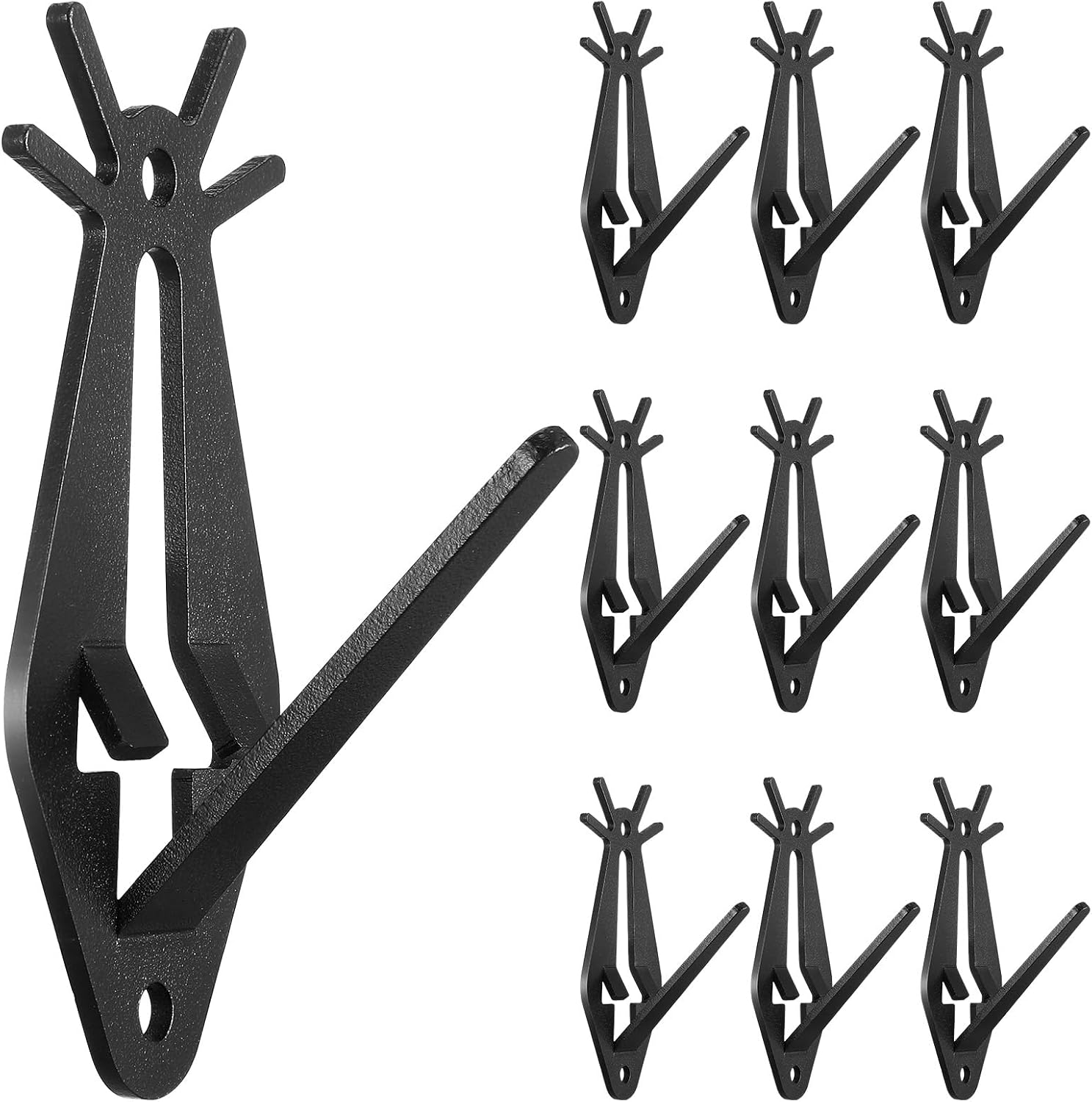 10 Pcs European Mount Skull Hanger 100% Stainless Steel Deer Skull Hanger with Easy Installation Kits for Wall Display Hanging Mounting Deer Pronghorn Bear Head, Antler Style