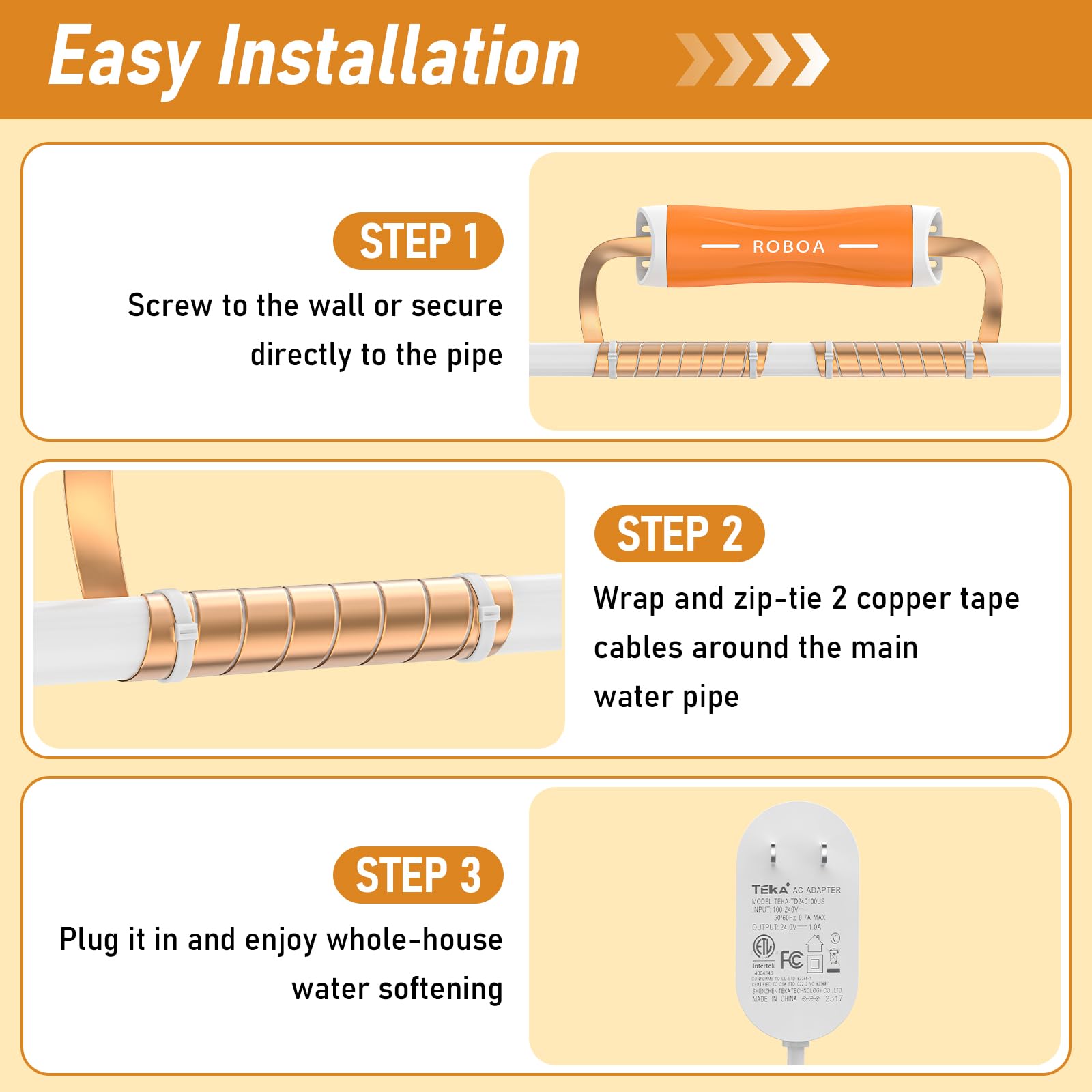 Descalcificador electrónico de agua, sistemas de ablandamiento de agua, alternativa para toda la casa, sin sistema suavizante de agua salada, reduce la cal y evita la acumulación de depósitos