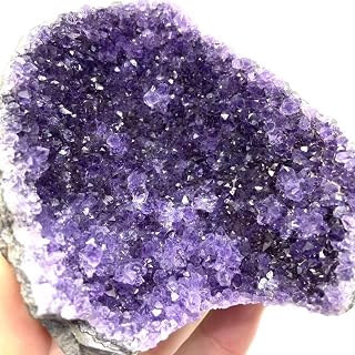 400g-1000g Natural Crystal Geode Amethyst Cluster Free Form for Healing Stones 1pc Great Choice for Home Decoration (Color : 1PC 740g-830g)