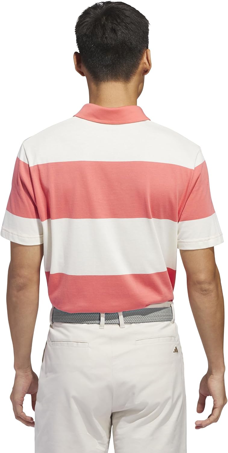 Adidas Mens Colorblock Rugby Stripe Polo Shirt
