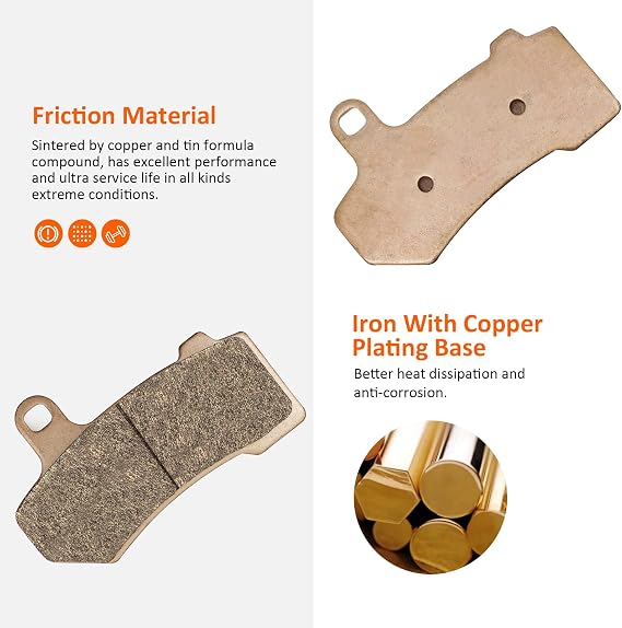 3 Sets Front Rear Brake Pads Sintered for Harley Davidson Road King Road Glide Street Glide Electra Glide 2008-2020 Ultra Limited 2014-2020 Street Rod Night Rod V-Rod Tri Glide