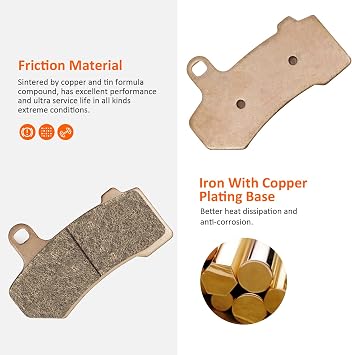 3 Sets Front Rear Brake Pads Sintered for Harley Davidson Road King Road Glide Street Glide Electra Glide 2008-2020 Ultra Limited 2014-2020 Street Rod Night Rod V-Rod Tri Glide