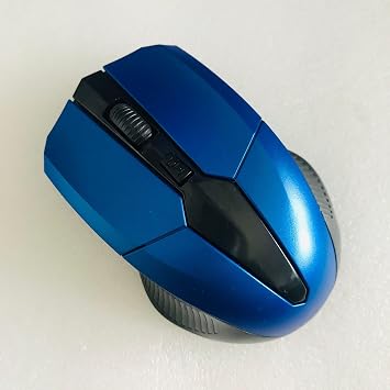 2.4G Portable Wireless Mouse, 1600 DPI Mobile Optical Cordless Mice with USB Receiver for Computer, Laptop, PC, Desktop, MacBook, 5 Buttons, Blue Blue