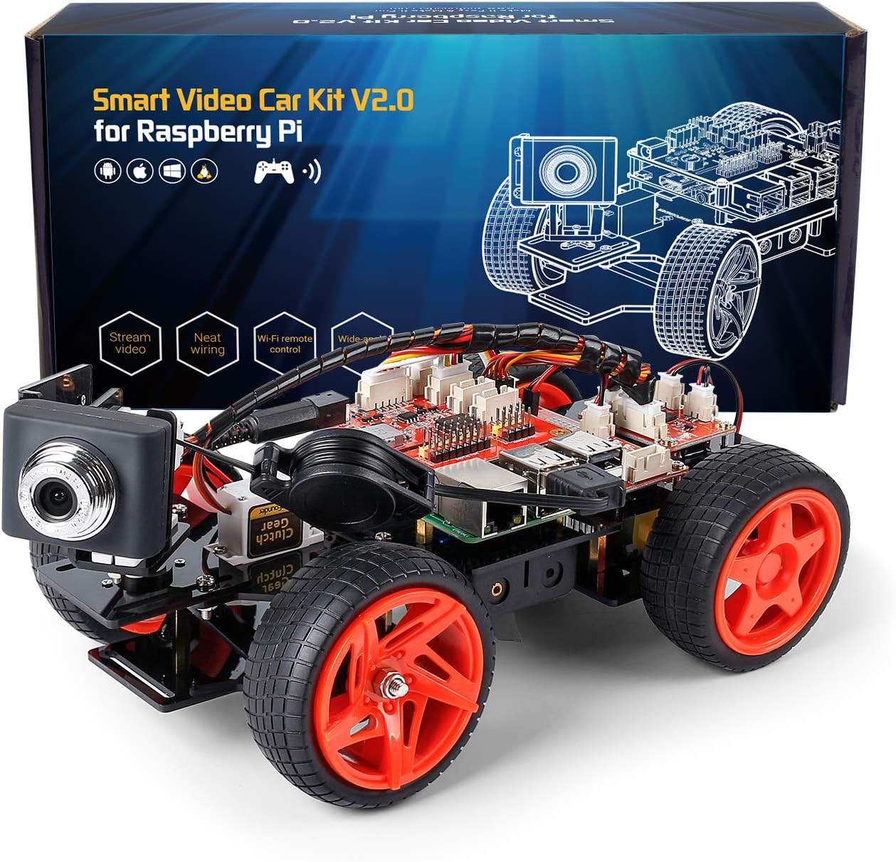 SunFounder Smart Video Car Kit V2.0 Raspberry Pi 4 Model B 3B+ 3B