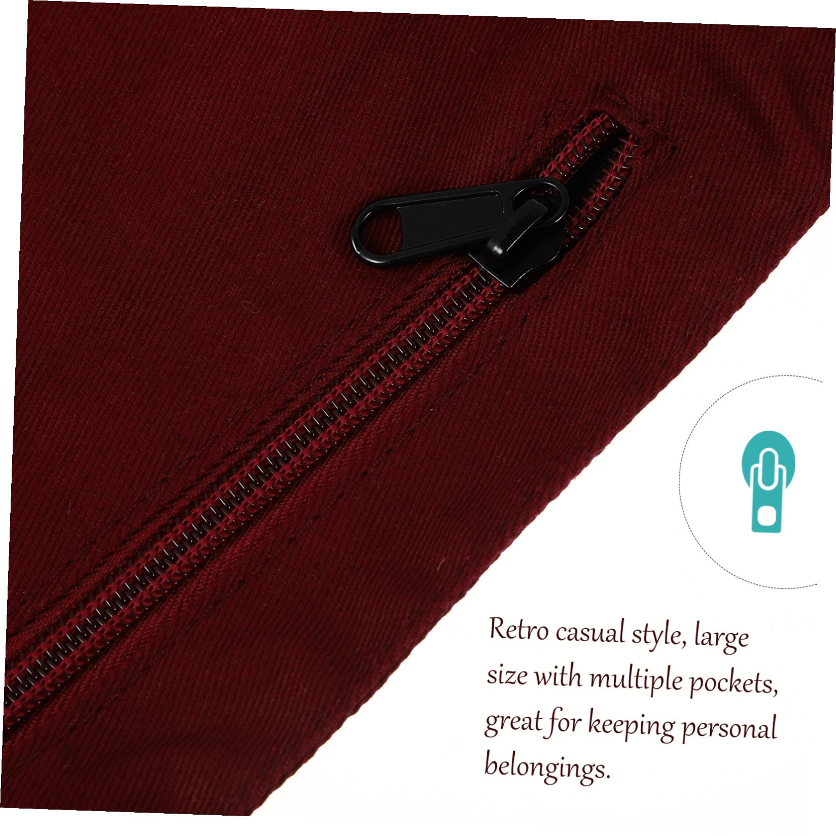 SOIMISS Pochette Téléphone Portable Ceinture Vintage en Tissu Coton Multi-poches, Style Rétro Décontracté, Bandoulière Amovible, pour Running et Jogging