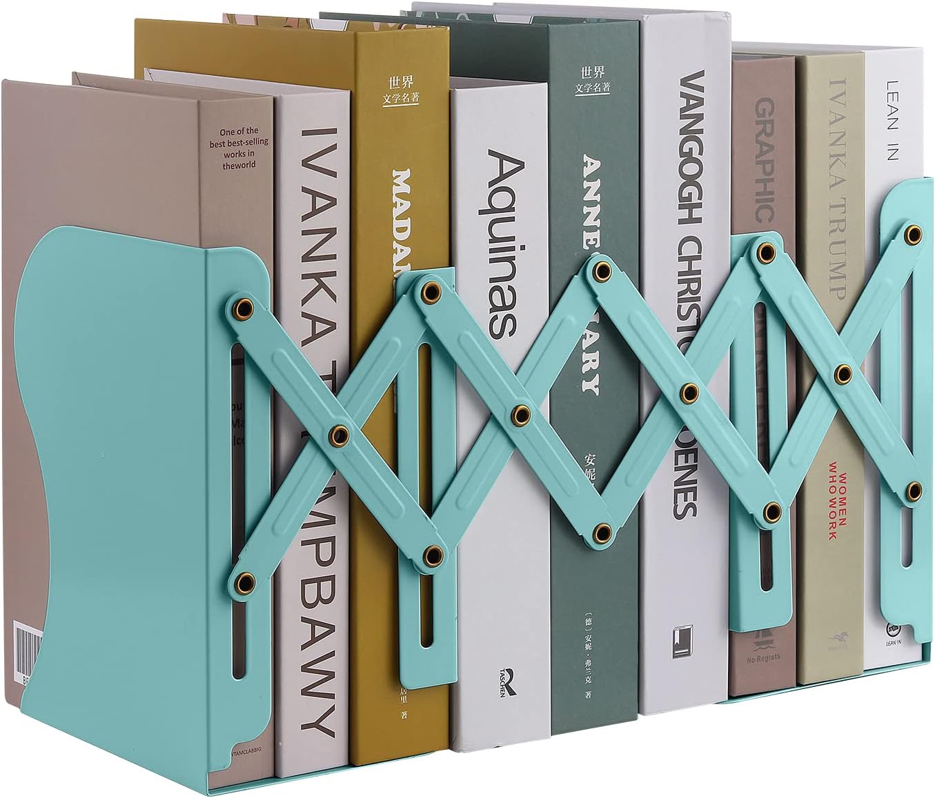 Adjustable Bookends, Metal Book Ends for Shelves Heavy Book