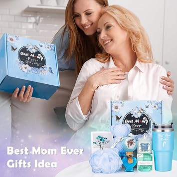 Mom Birthday Gifts Ideas Basket for Moms Mama Mother from Daughter Son Child, Mothers Day Gifts, New Mom Gift, Relaxing Spa Bath Set for Mama 20oz Tumbler