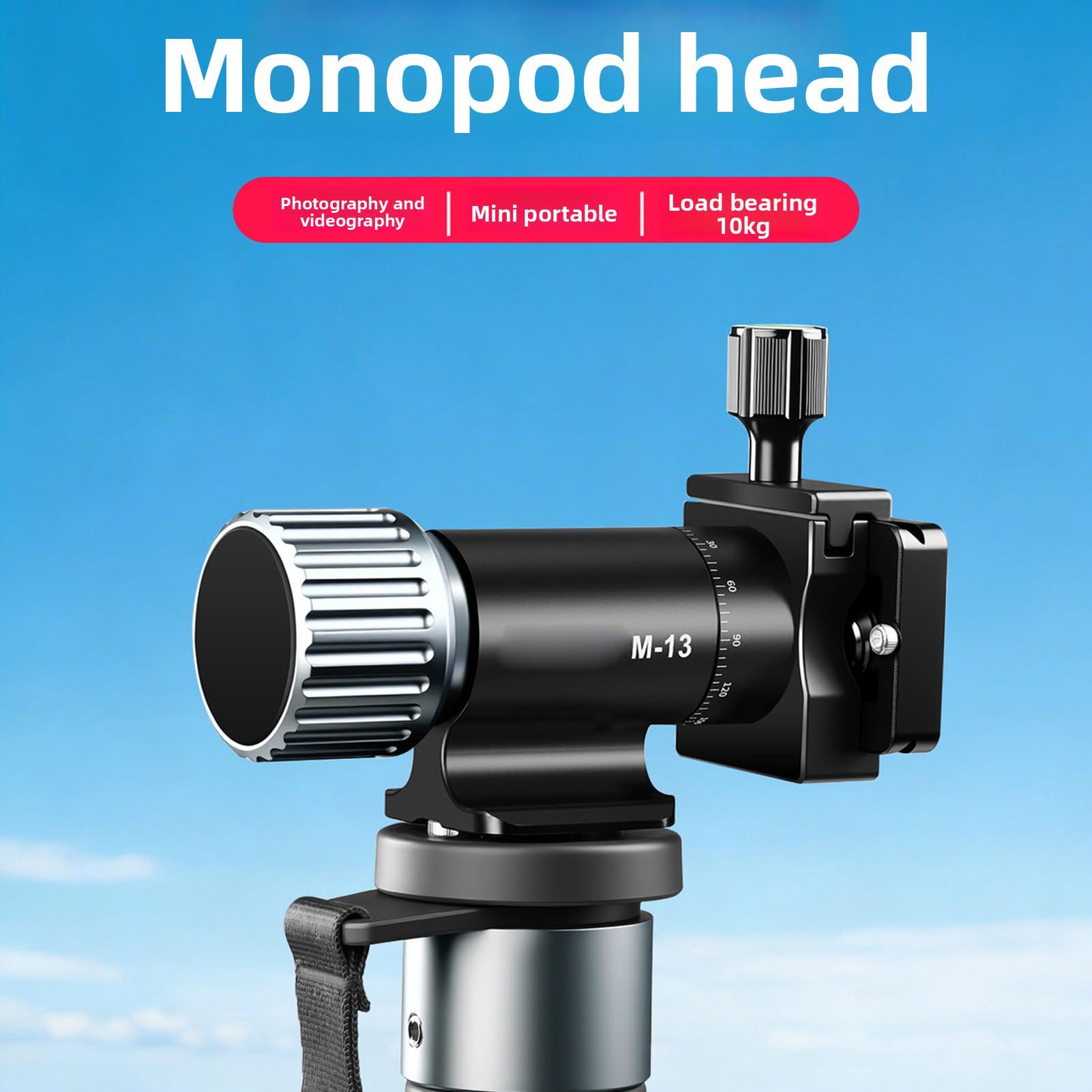 Tosuny Testa Gimbal 10kg Arca-Swiss, Sgancio Rapido Verticale a 360° per Monopiede