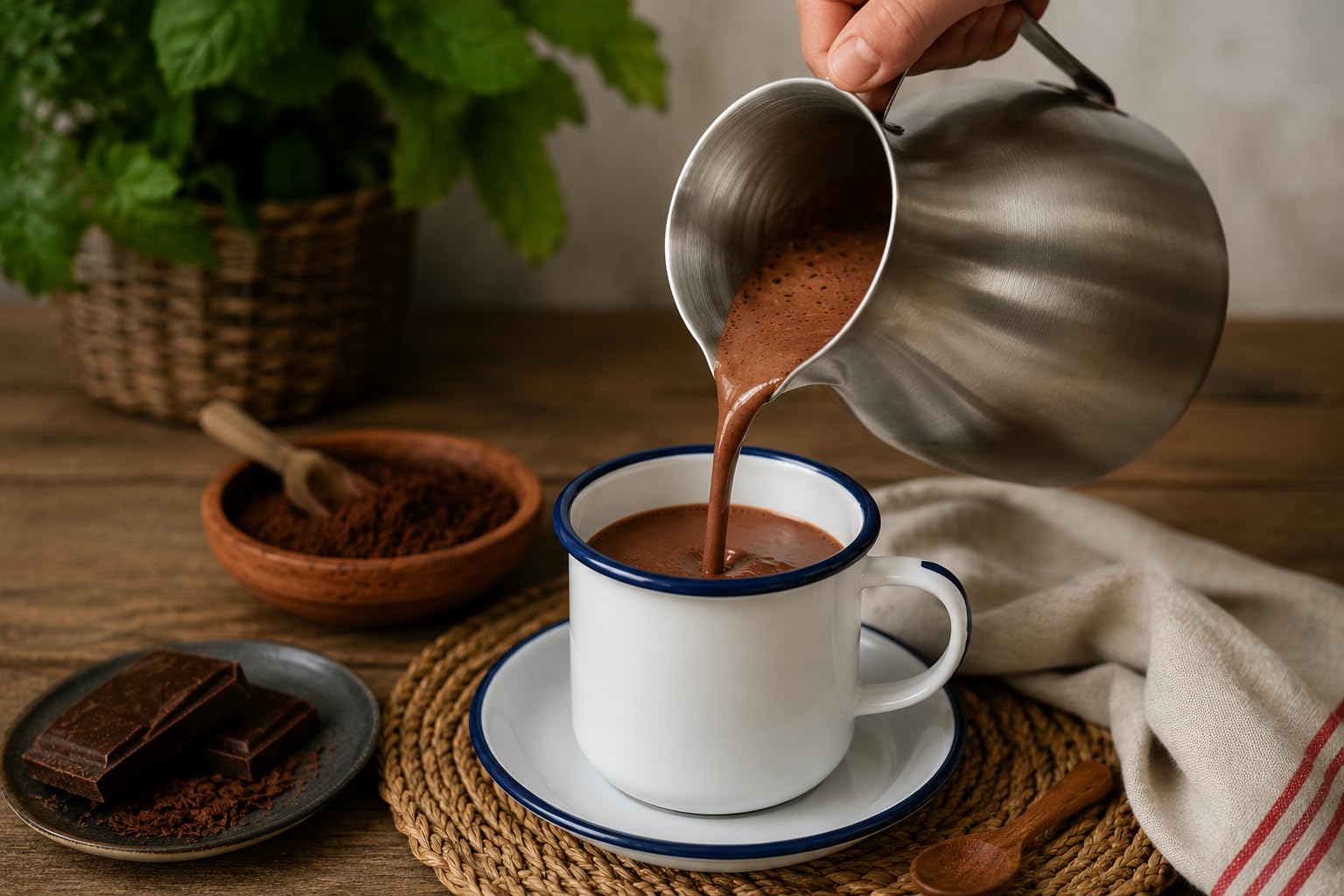 CHOCOLATERA - 1.5 litros - CHOCOLATERA DE Aluminio Y Molinillo DE Madera - Producto Hecho EN Colombia