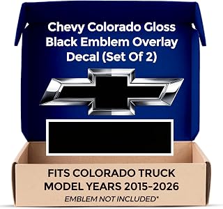 Chevy Colorado Black (Blackout) Grille Tailgate Bowtie Overlay Decals 2014-2026 Set of 2