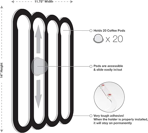 Miniatura 26 de Demi's Home Soporte magnético para cápsulas de café Nespresso Vertuo - Adecuado para ser montado en el refrigerador (negro) Negro