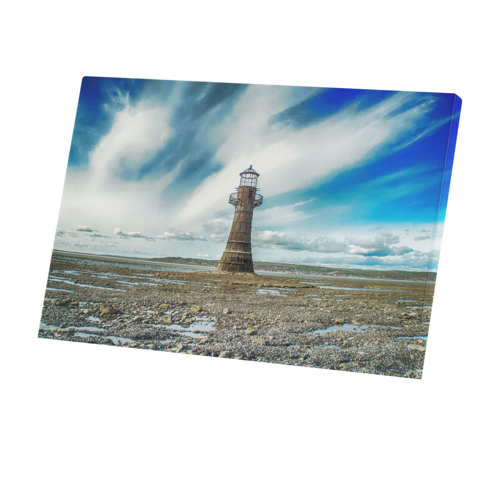 Tableau phare à marée basse toile imprimée pour mur vide
