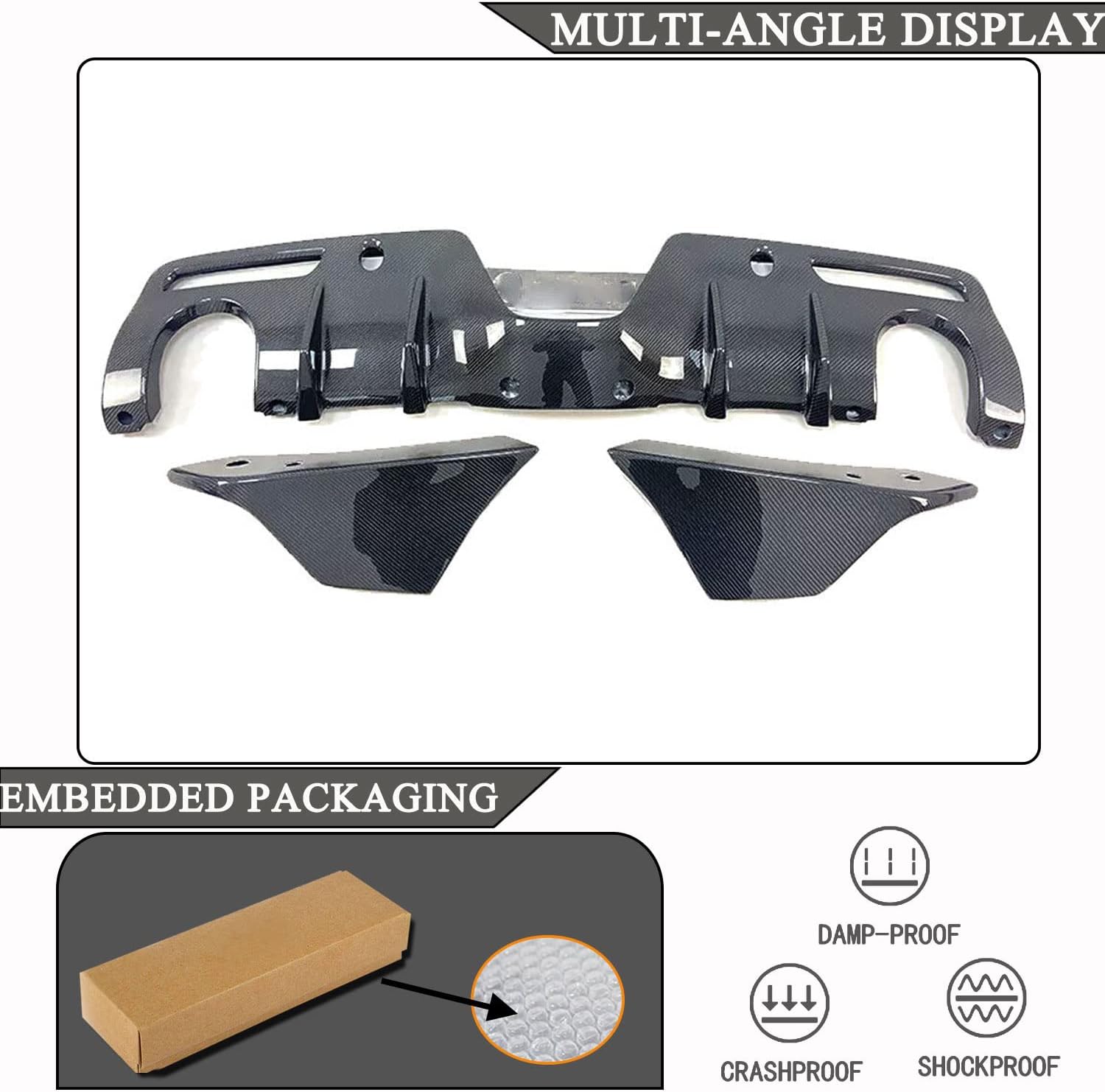 Carbon Fiber Rear Bumper with Splitters for Toyota Supra A90 A91 2019-2022 Coupe 2-Door Lower Bumper Lip Spoiler Valance Protector Factory Outlet
